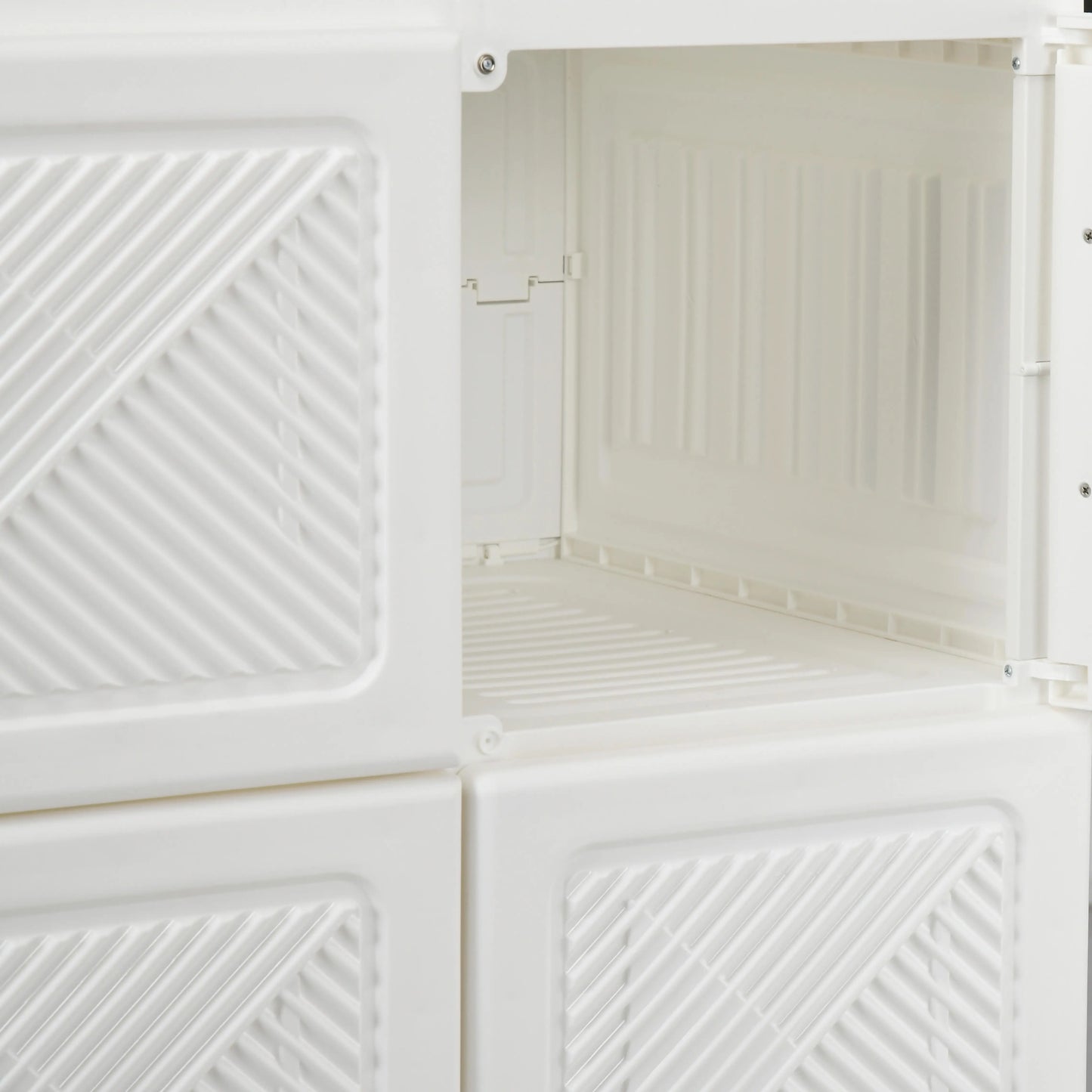 Portable Wardrobe, Foldable Clothes Organizer, 8 Compartments, Magnet Doors, White Clothing Storage at Gallery Canada