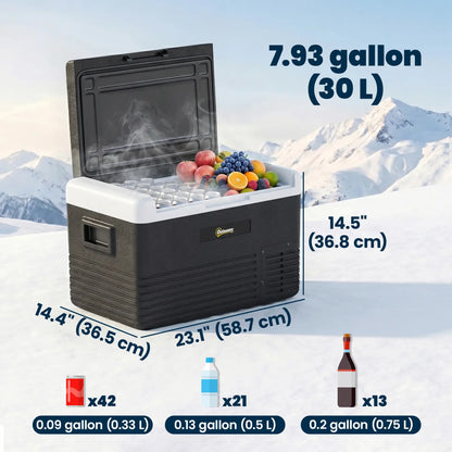 12 Volt Car Refrigerator, 32QT, -68-68 ℉, Portable Electric Cooler Car Coolers at Gallery Canada