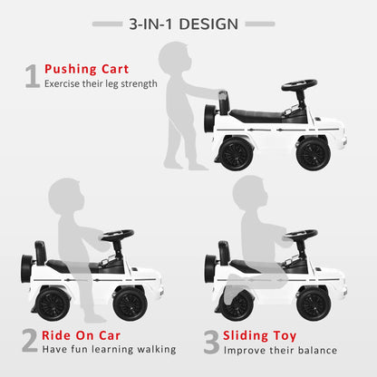 Baby Toddler Push Car, Foot-to-Floor Ride-On Wheel, White Push Cars for Toddlers at Gallery Canada