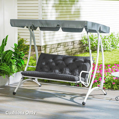 2 Seater Garden Bench Cushion, Thick Outdoor Non-Slip, 47" x 43" x 5", Black Patio Chair Cushions at Gallery Canada