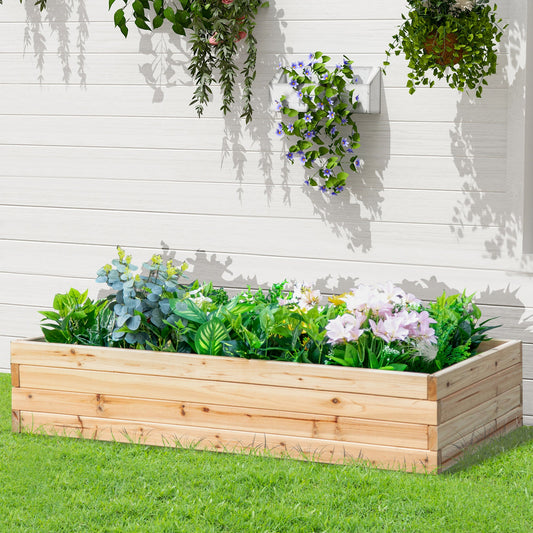 47" x 24" x 9" Raised Garden Bed, Outdoor Wooden Planter Box for Growing Vegetables, Flowers, Fruits, Herbs, and Succulents, Easy Assembly - Gallery Canada