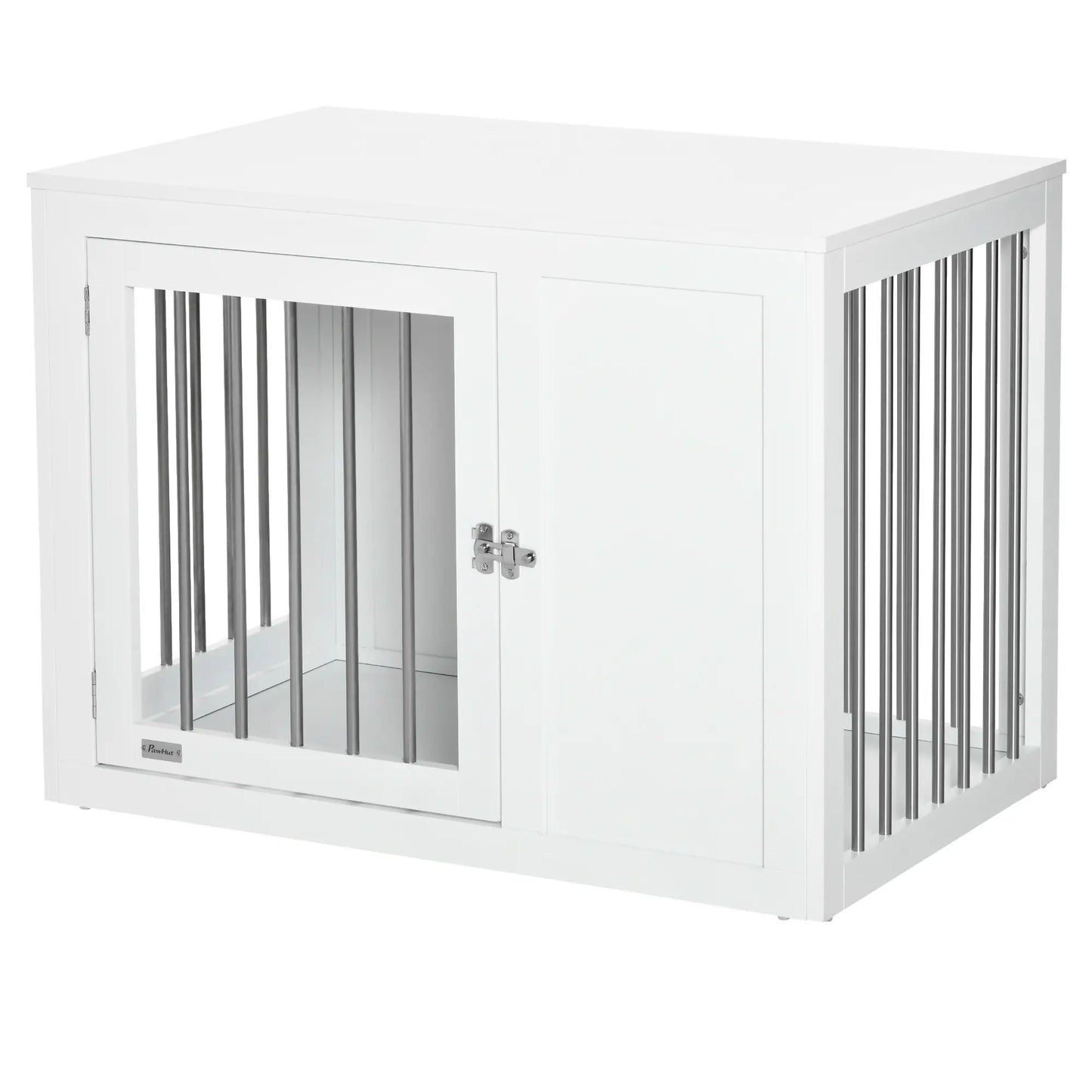 2-in-1 Dog Cage and Side Table, Two Lockable Doors, Medium Size, White Houses, Kennels & Pens White at Gallery Canada