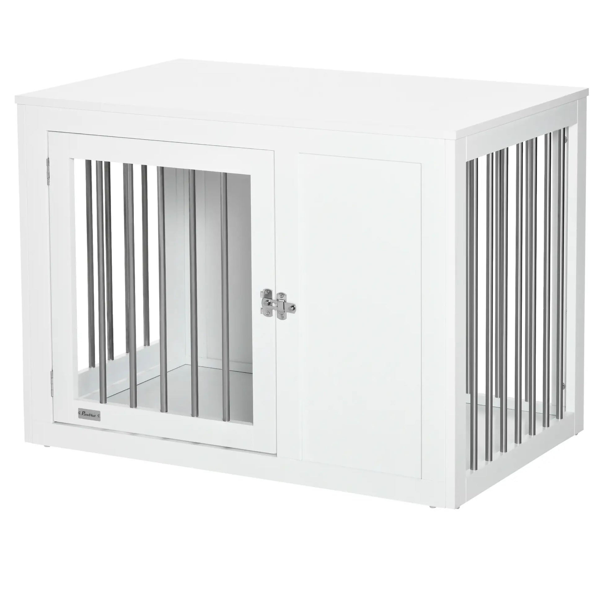 2-in-1 Dog Cage and Side Table, Two Lockable Doors, Medium Size, White Houses, Kennels & Pens White at Gallery Canada