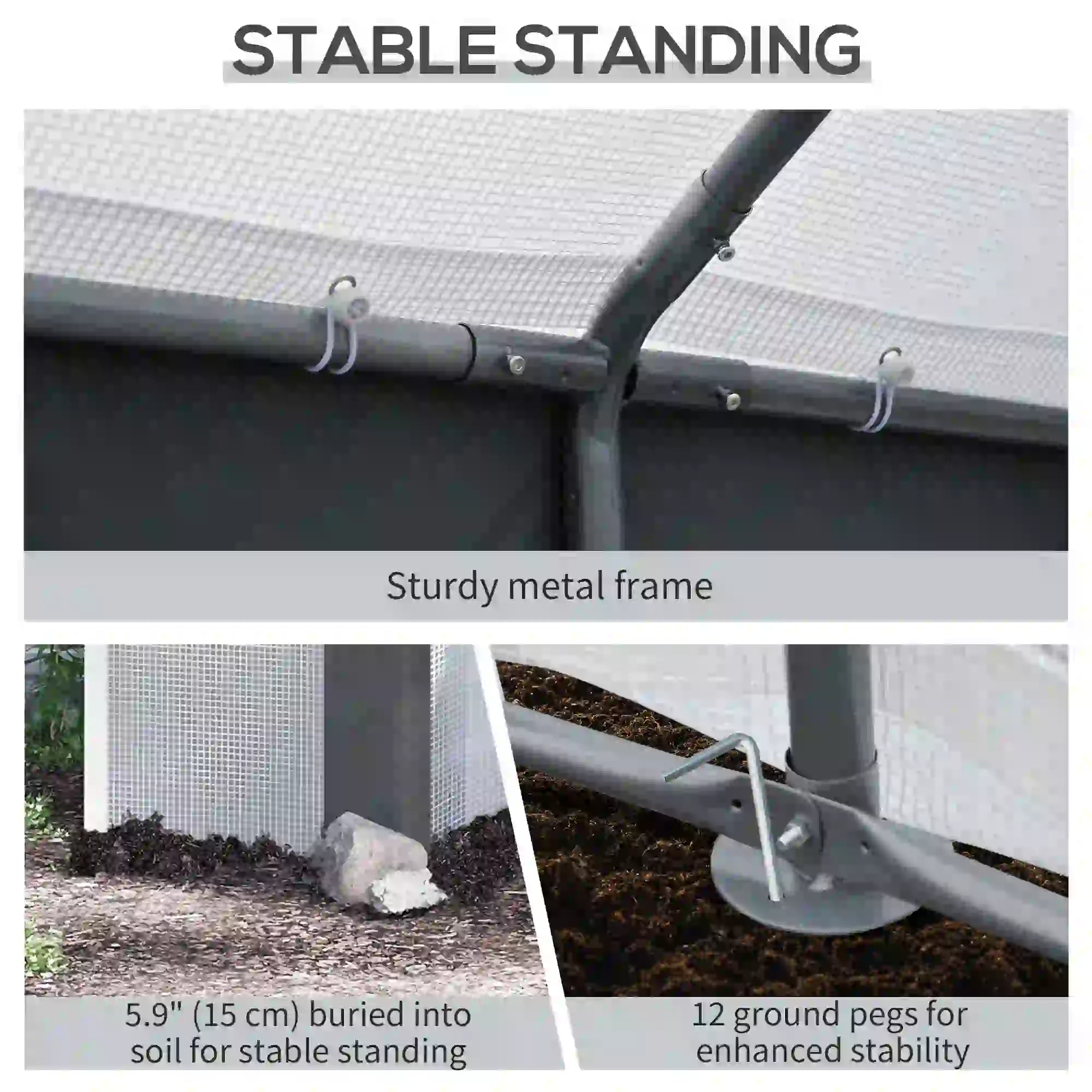 8' x 6' x 7.5' Walk-in Greenhouse, Outdoor Plant Growth Tent, White Walk In Greenhouses at Gallery Canada