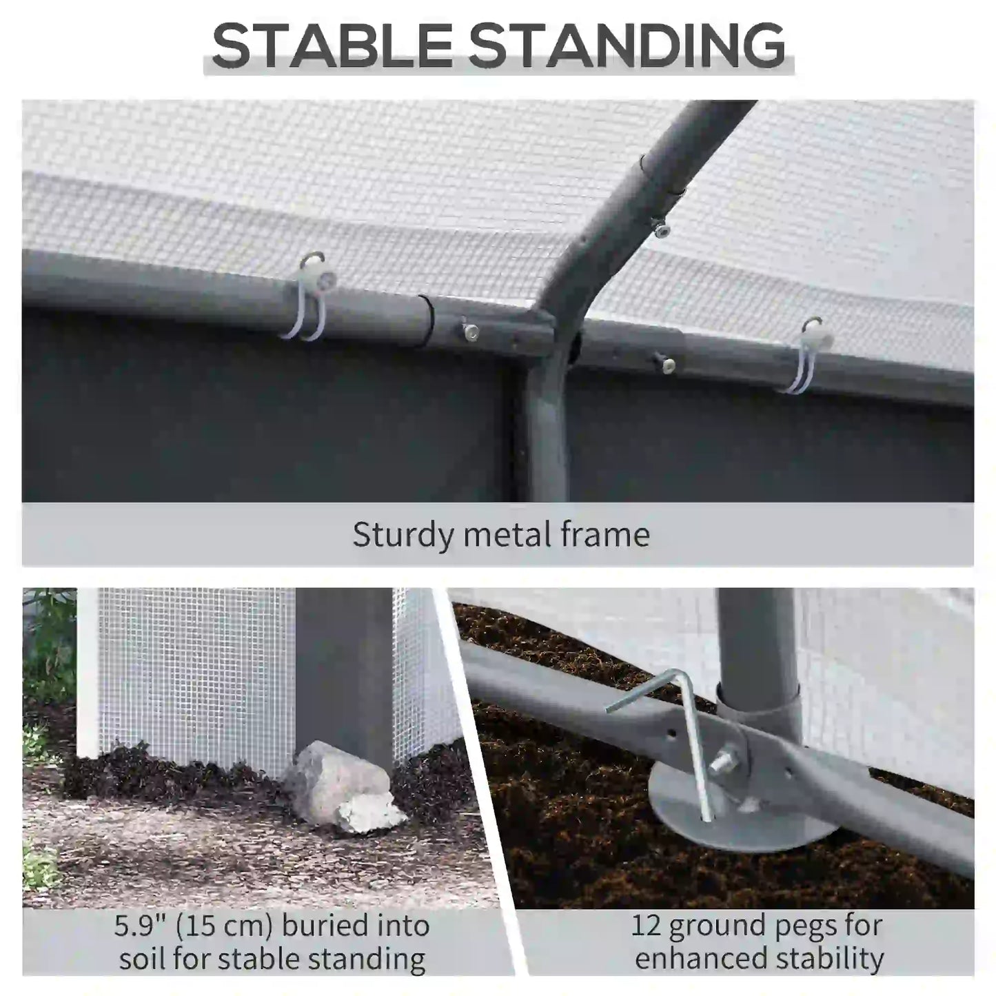 8' x 6' x 7.5' Walk-in Greenhouse, Outdoor Plant Growth Tent, White Walk In Greenhouses at Gallery Canada