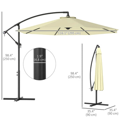 10' Deluxe Patio Umbrella, Banana Hanging Offset Sunshade, Beige Offset Cantilever Umbrellas at Gallery Canada