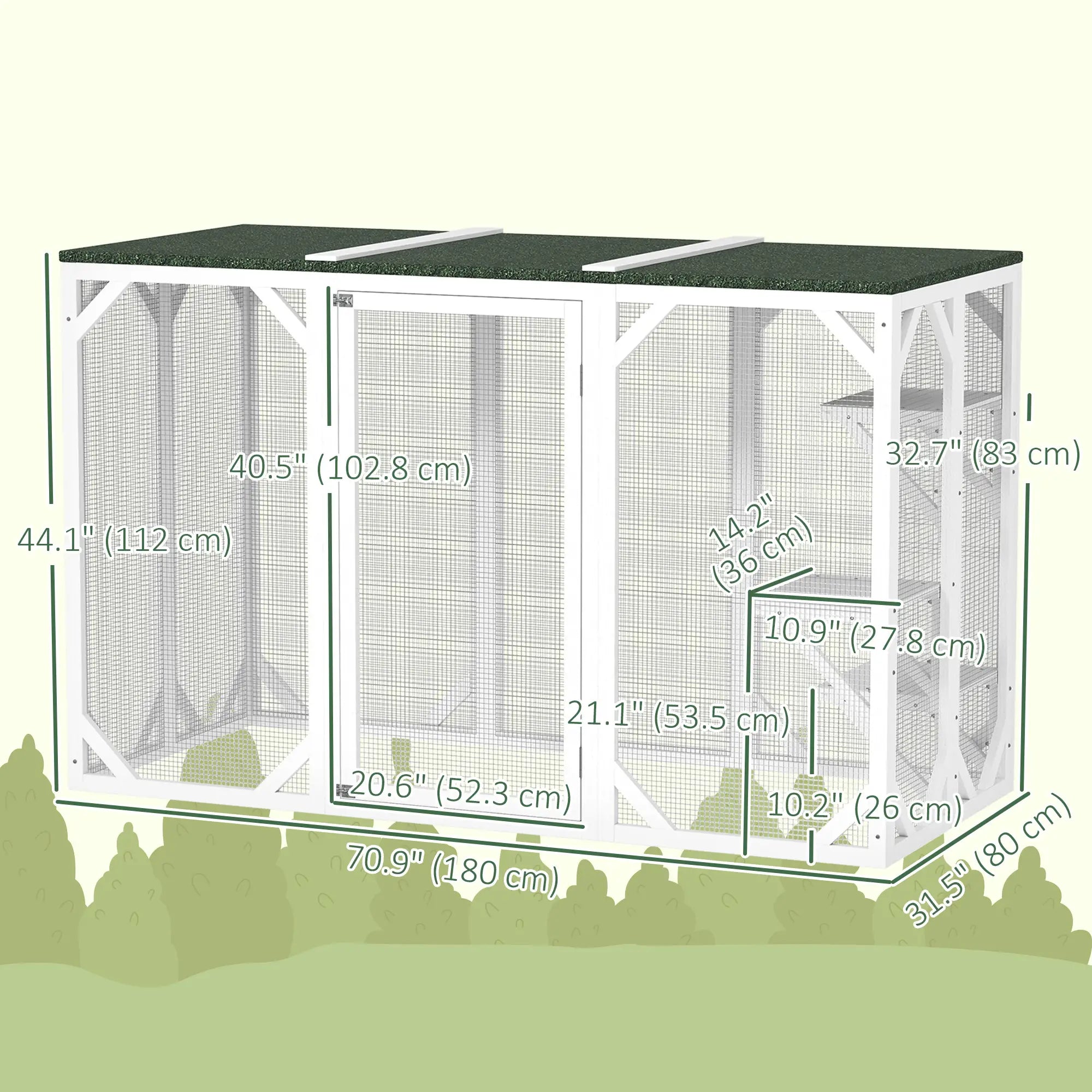 Outdoor Cat Enclosure, Waterproof Roof, Multi-Level Platforms, Lock, White Outdoor Cat Enclosures at Gallery Canada