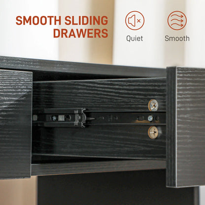 Makeup Vanity Desk Set with Stool, LED Mirror, Drawers, Black Dressing & Vanity Tables at Gallery Canada