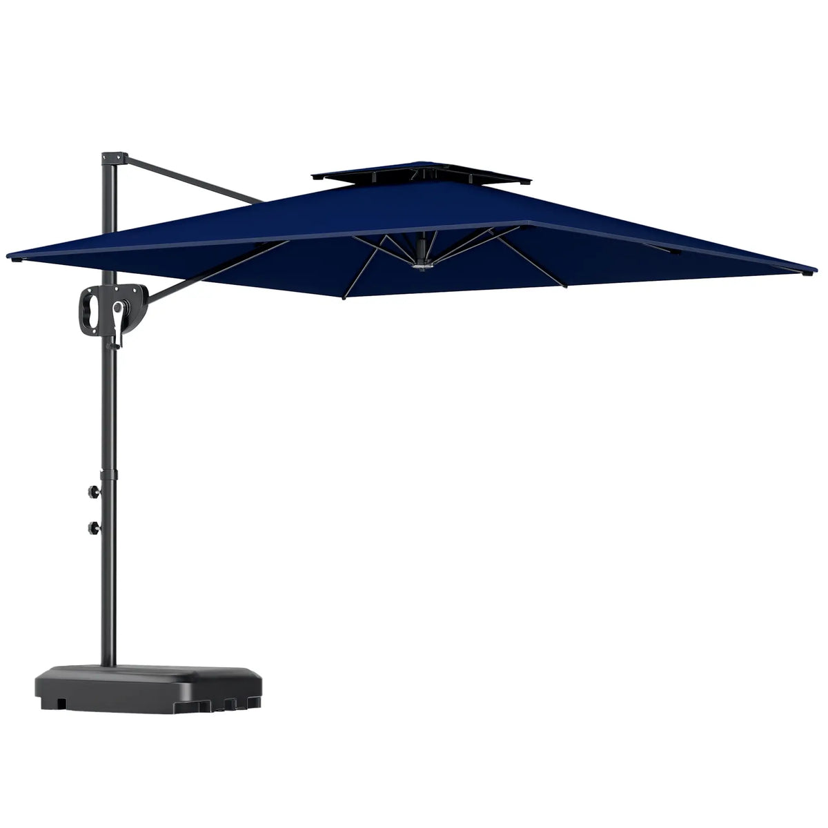 Square Cantilever Patio Umbrella, Double Top, 8' x 9', Dark Blue Offset Cantilever Umbrellas at Gallery Canada