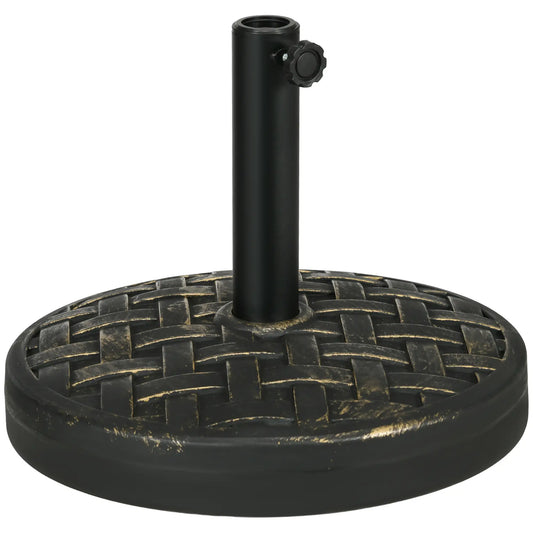40lbs. Concrete Umbrella Base, Rattan Effect, Heavy Duty, Bronze Umbrella Bases Bronze at Gallery Canada