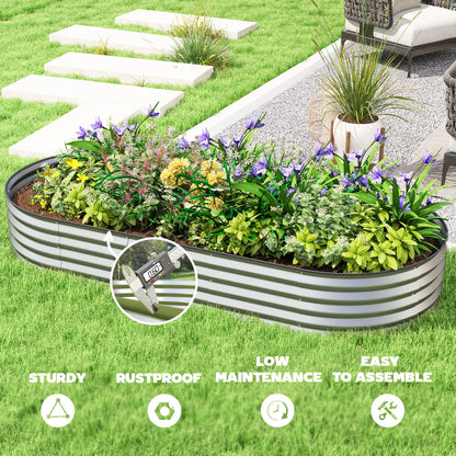 7' x 3' x 1' Galvanized Raised Garden Bed, Outdoor Planter Box, Silver Raised Garden Beds at Gallery Canada