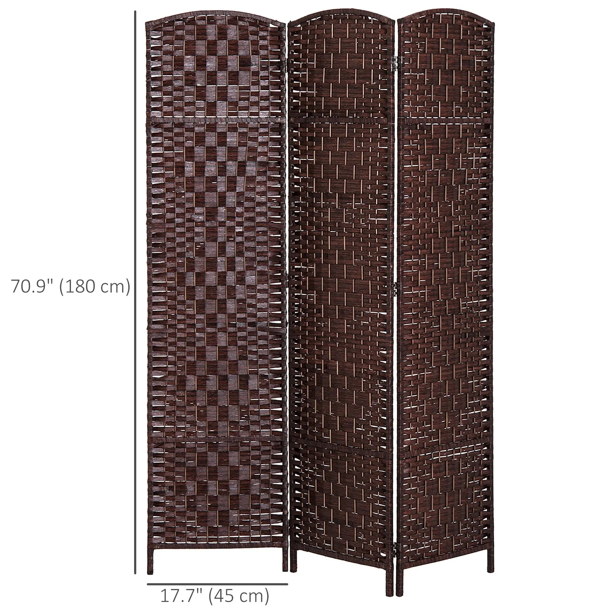 6ft Folding Room Divider, 3 Panel Wooden Frame, Brown Room Dividers at Gallery Canada