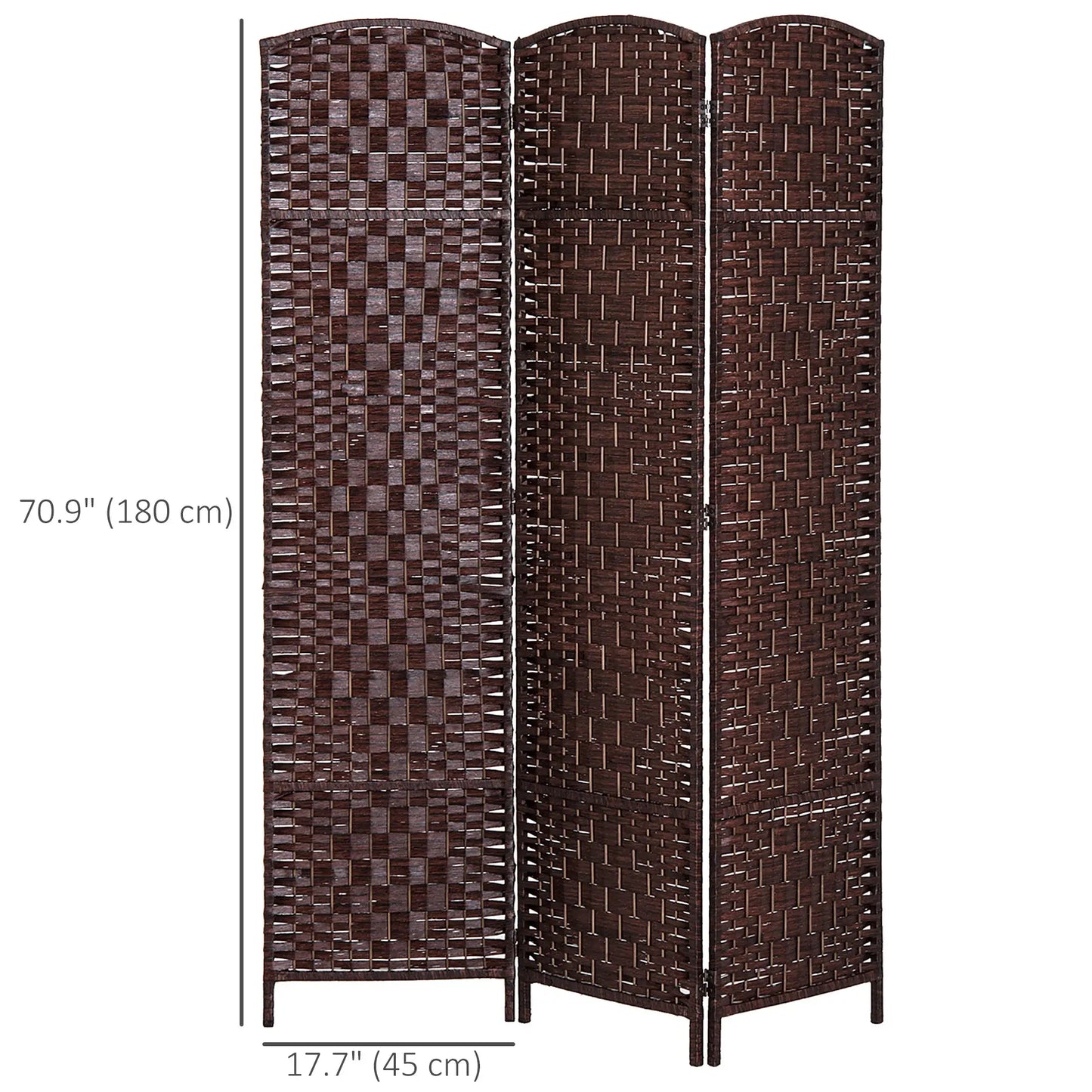 6ft Folding Room Divider, 3 Panel Wooden Frame, Brown Room Dividers at Gallery Canada