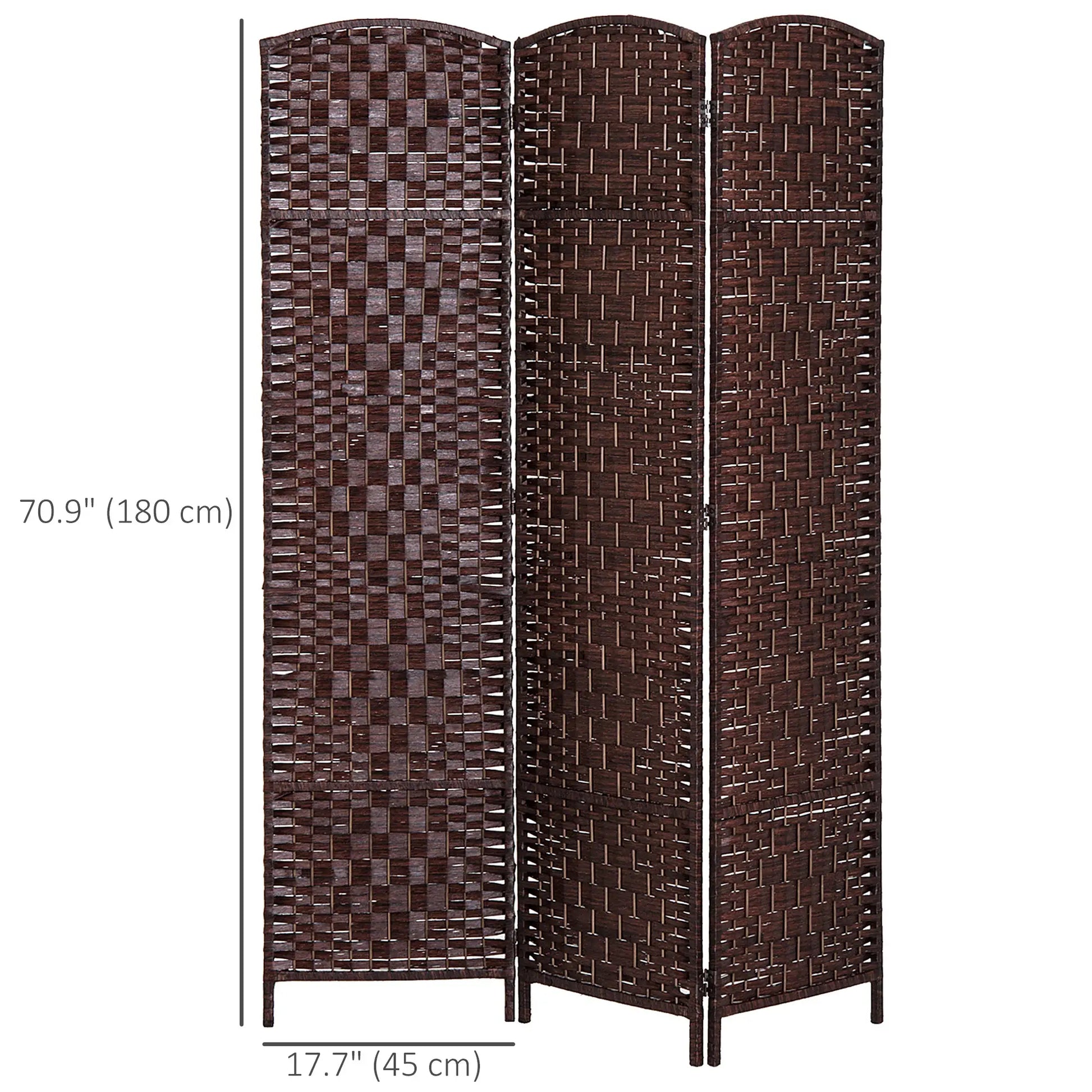 6ft Folding Room Divider, 3 Panel Wooden Frame, Brown Room Dividers at Gallery Canada