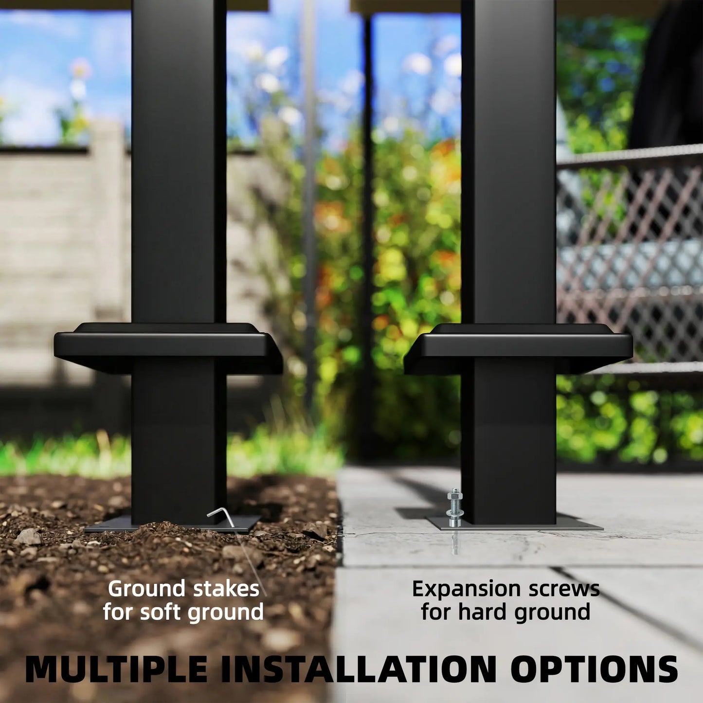 10' x 10' Retractable Pergola Canopy, Wall Mounted, Dark Grey Pergolas at Gallery Canada