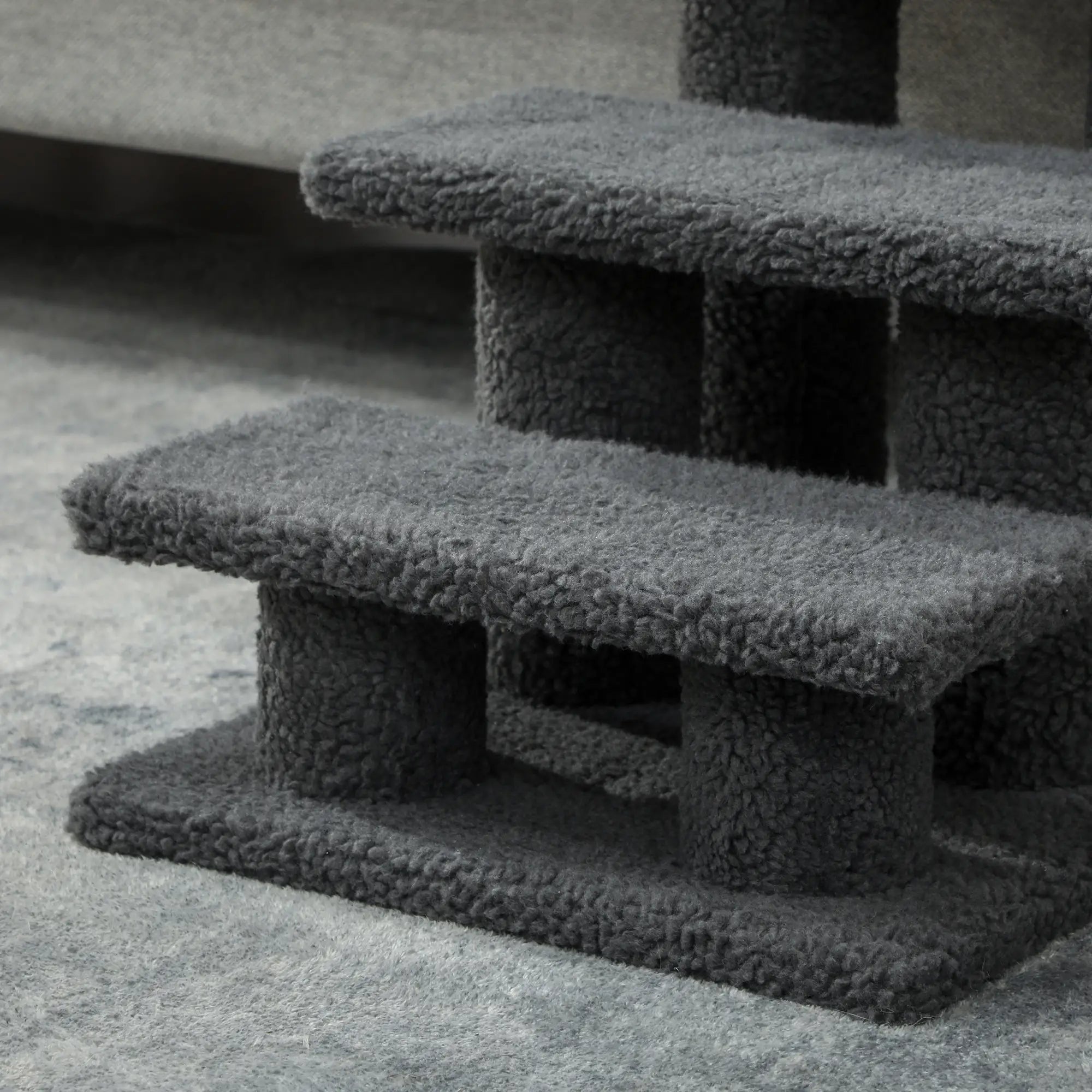 3 Tier Pet Stairs, Dog Cat Step, Scratch Post Furniture, Dark Grey Cat Trees at Gallery Canada
