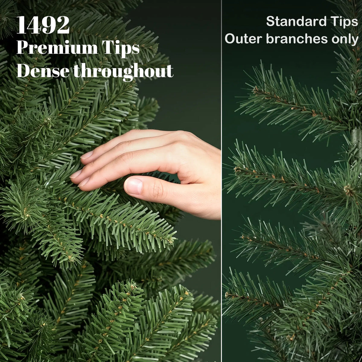 6Ft Prelit Christmas Tree, Warm White & Multi-Colour LEDs, Colorado Blue Spruce Pencil Christmas Trees at Gallery Canada
