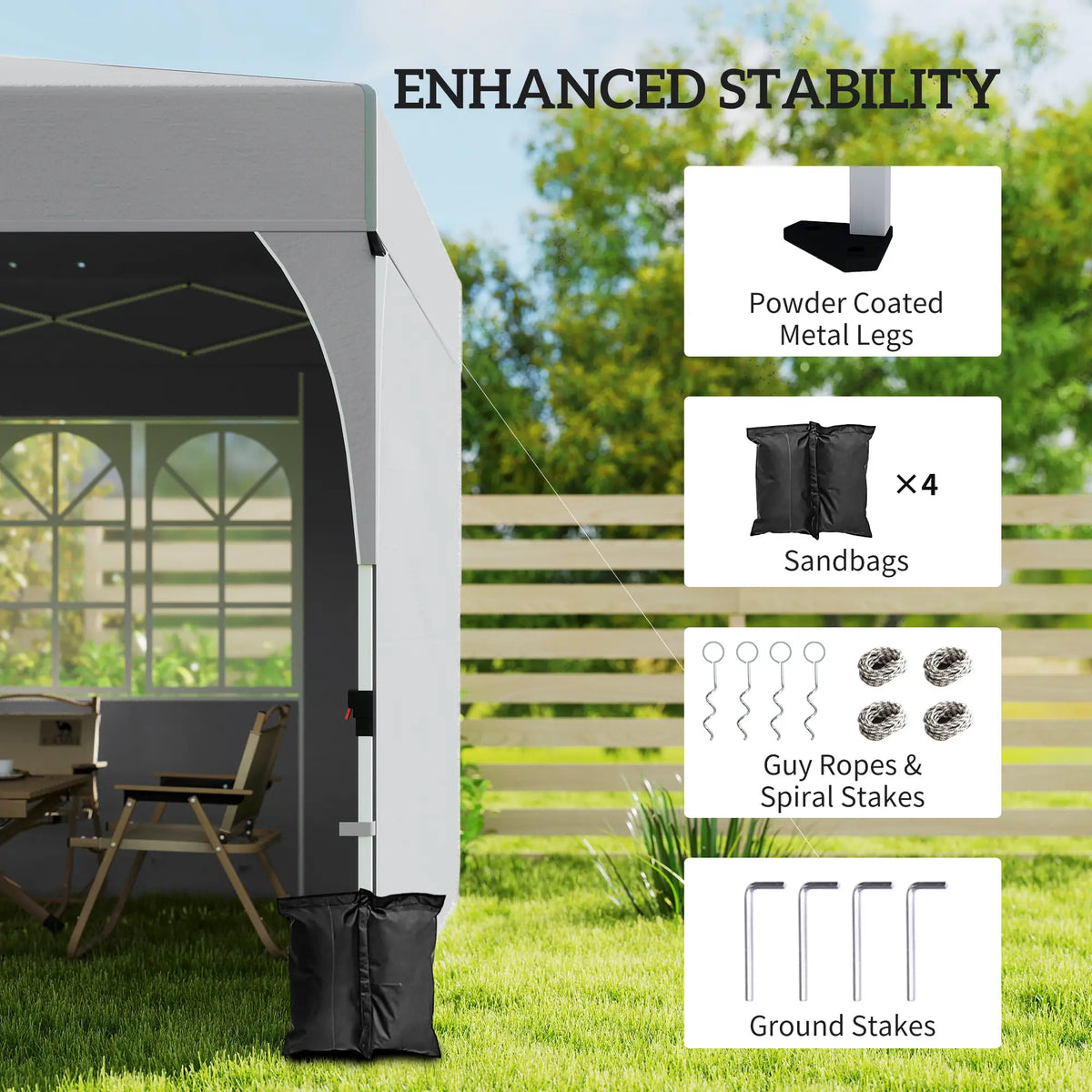 9.6 x 9.6 ft Pop Up Canopy Tent, 3 Sidewalls, UPF 50+, Light Grey Pop Up Canopies at Gallery Canada