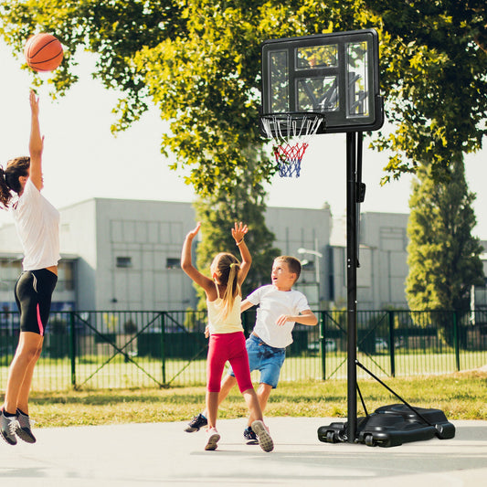 Portable Basketball Hoop System Stand Simple Lift Function from 8-10ft Adjustable for Youth Adults Indoor Outdoor Play - Gallery Canada