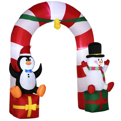 9ft Inflatable Candy Cane Archway, Penguin Snowman, LED Yard Display Christmas Inflatables at Gallery Canada