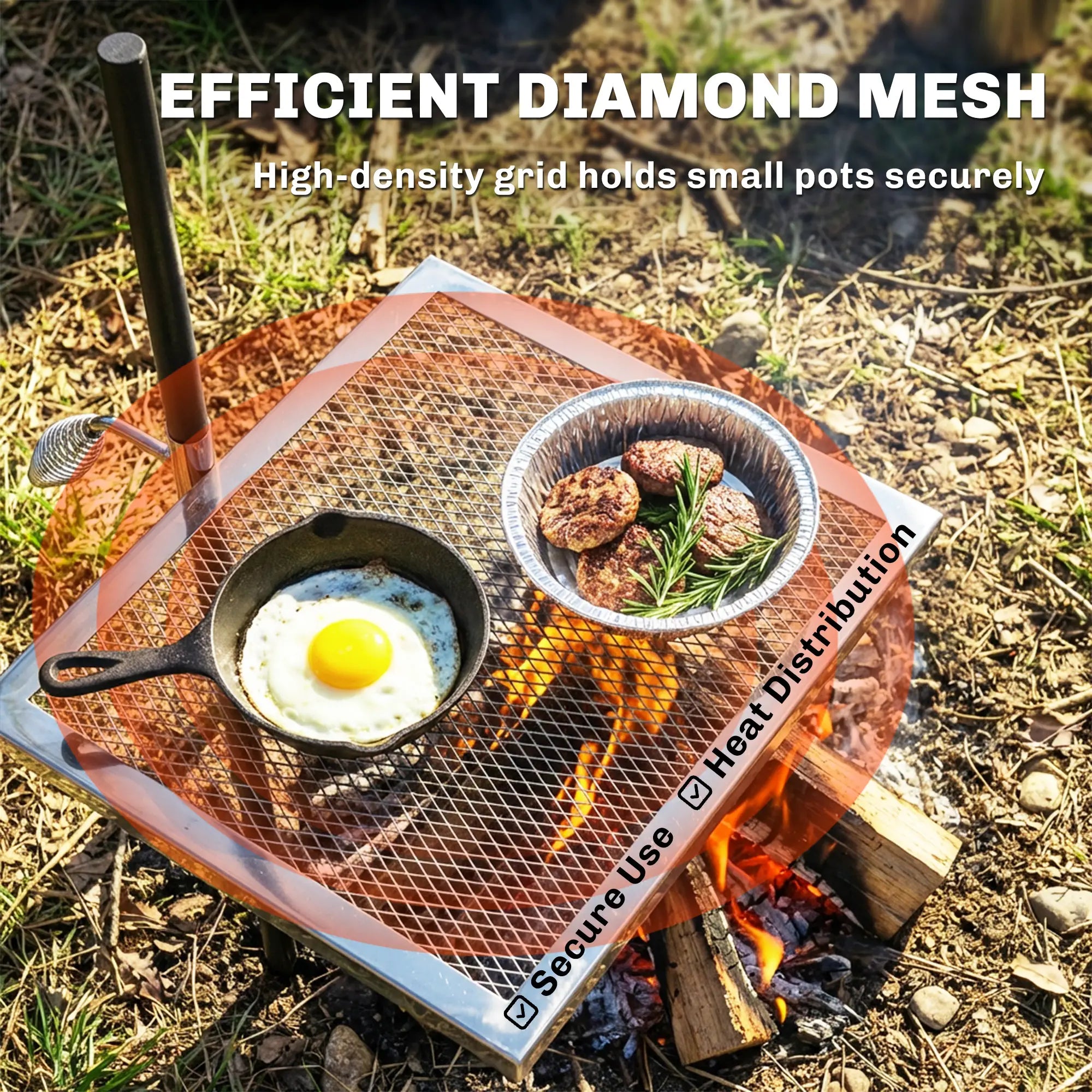 Swivel Campfire Grill, 360 Adjustable Heavy Duty Chrome Steel, Silver Charcoal BBQ Grils at Gallery Canada
