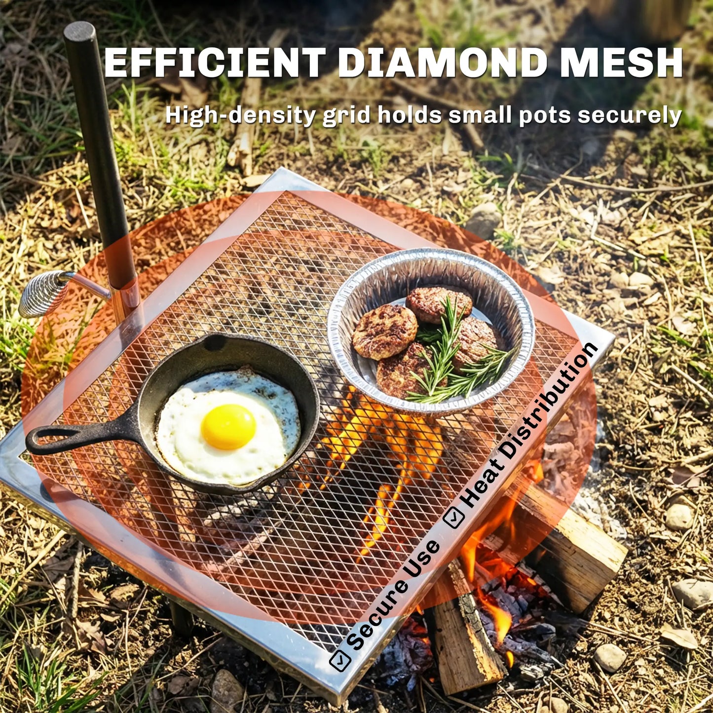 Swivel Campfire Grill, 360 Adjustable Heavy Duty Chrome Steel, Silver Charcoal BBQ Grils at Gallery Canada
