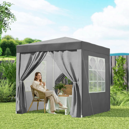 6.6'x6.6' Pop Up Canopy Tent, Instant Sun Shelter With Carry Bag, Grey Pop Up Canopies at Gallery Canada