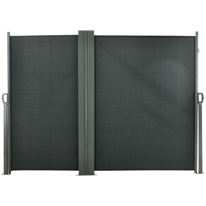 236" x 71" Outdoor Privacy Wall, Retractable Awning, Patio Screen, Grey Side Awnings at Gallery Canada
