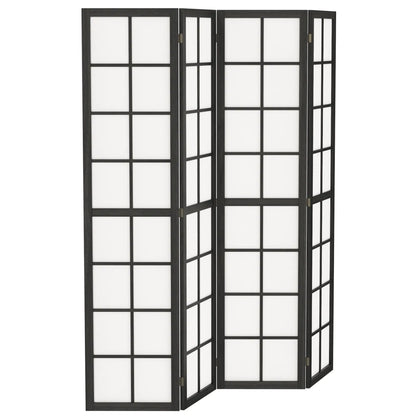 4 Panel Room Divider, 5.6 ft, Folding Wall Partition, Black Room Dividers Black, White at Gallery Canada
