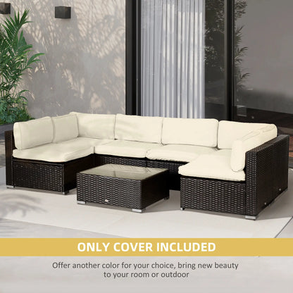 14pc Patio Rattan Sofa Set, Polyester Cushion Cover, Cream White Patio Chair Cushions at Gallery Canada