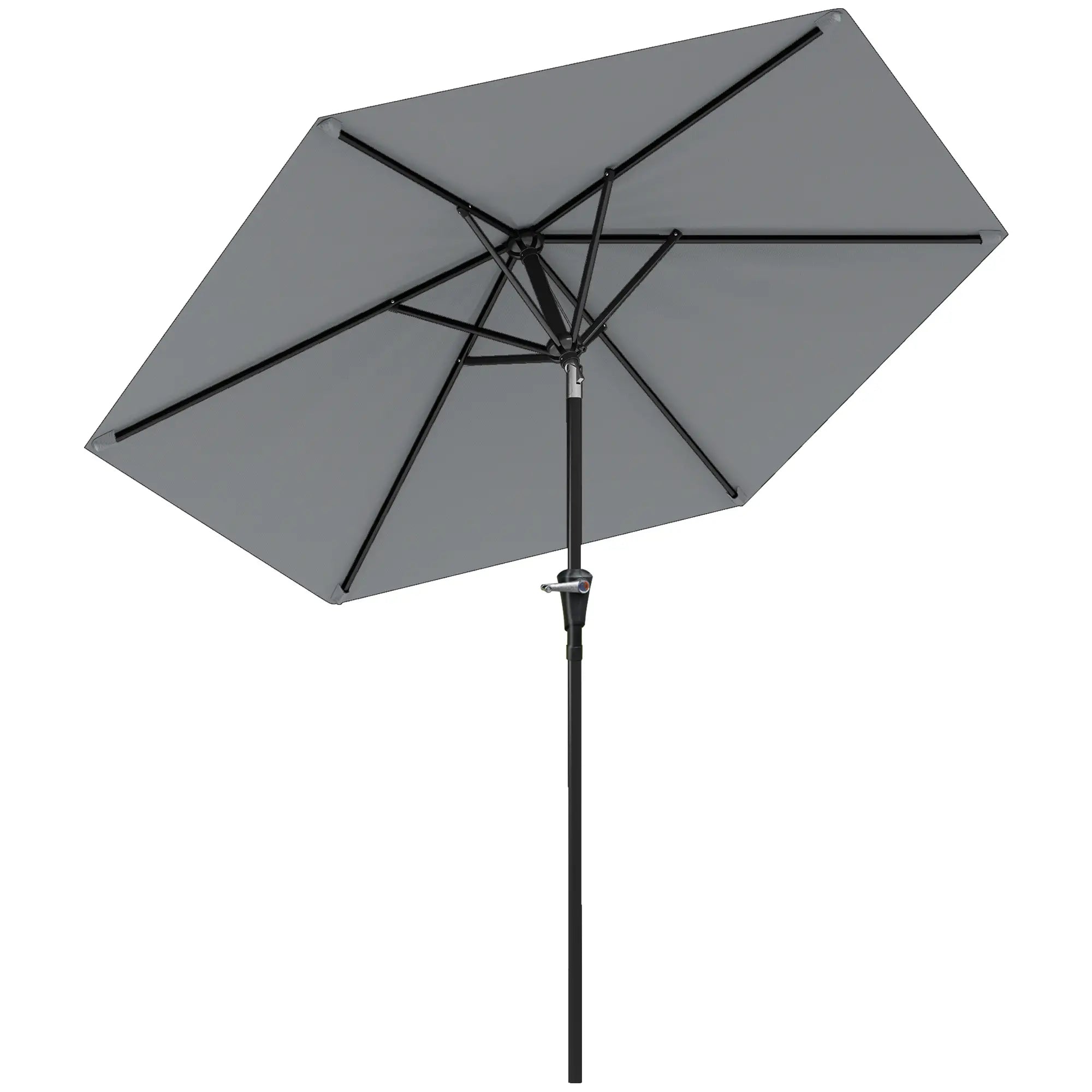 Outdoor Patio Sun Umbrella, 6 Ribs, Light Grey Patio Umbrellas at Gallery Canada