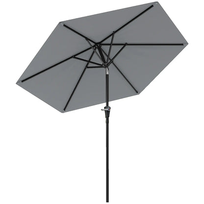 Outdoor Patio Sun Umbrella, 6 Ribs, Light Grey Patio Umbrellas at Gallery Canada