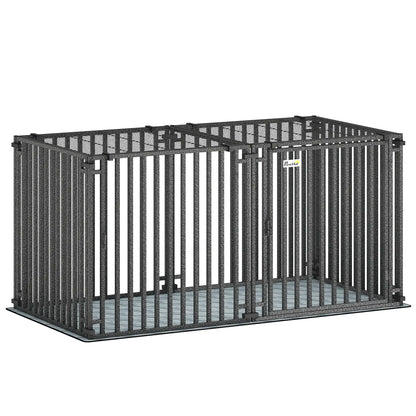 55 Inch Heavy Duty Dog Crate, Extra Large Metal Cage With Mat Dog Cages & Crates at Gallery Canada