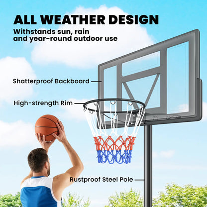 Adjustable Basketball Hoop Stand, 4.4-10 Ft, Shatterproof Backboard, Weight Bag Basketball at Gallery Canada