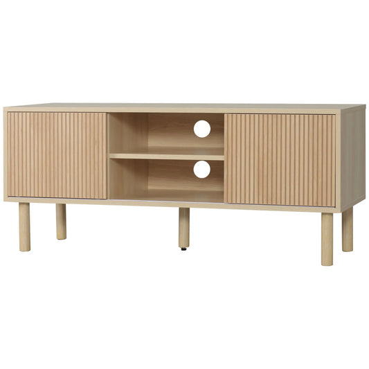 Modern TV Stand for 50" TVs, Cabinet with Storage Shelves, Natural TV Stands Natural at Gallery Canada
