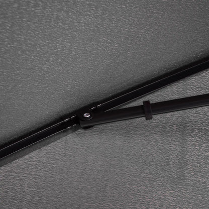 6.5x4ft Rectangle Patio Umbrella, Aluminum Tilt Adjustable, Grey Sun Umbrellas at Gallery Canada