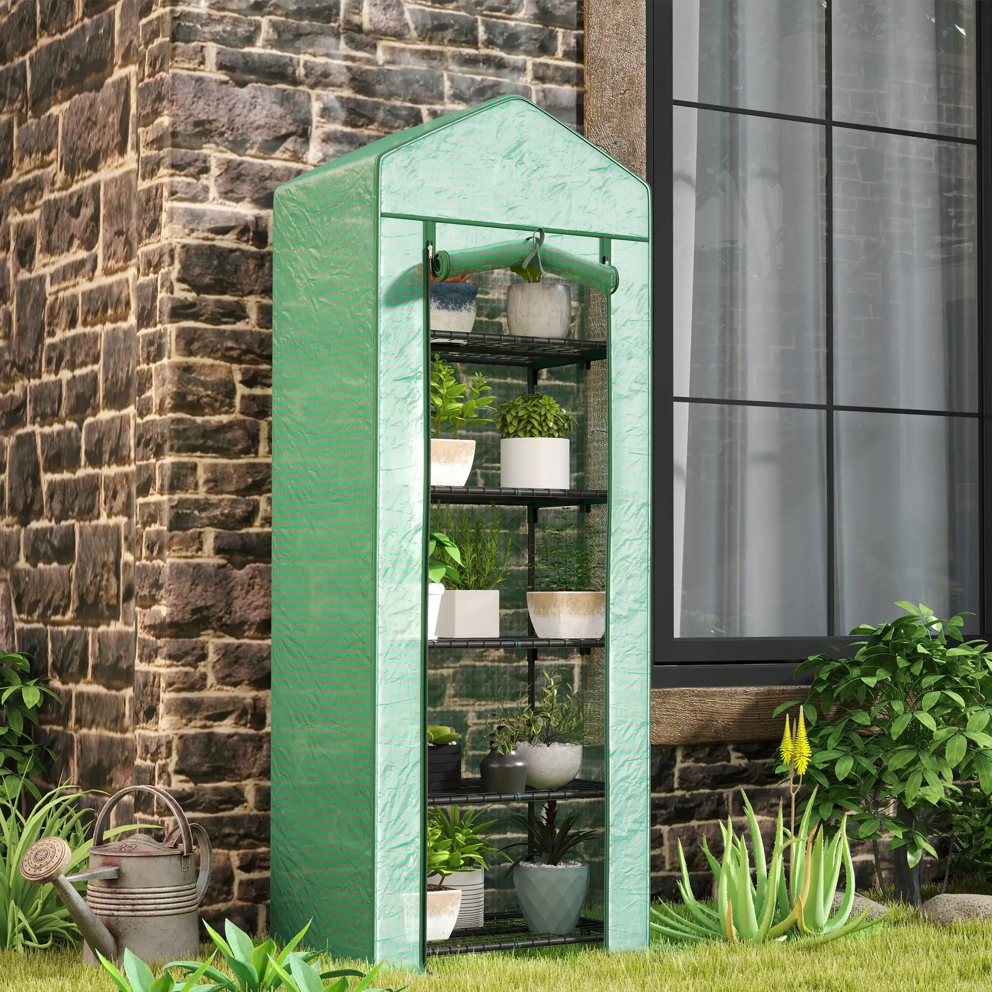 5 Tier Mini Greenhouse, Portable, Transparent, 27.25" x 19.25" x 76", Green Greenhouses at Gallery Canada