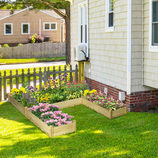 DIY Five-box Raised Garden Bed, Wooden Planter Boxes for Vegetables, Flowers, Herbs, Easy Assembly - Gallery Canada
