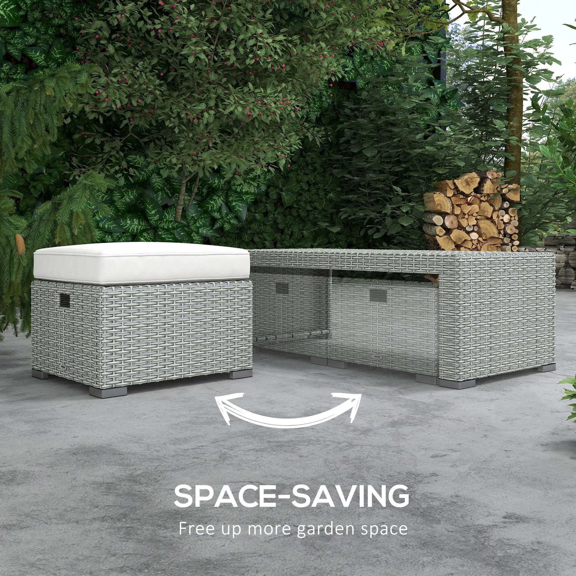 6-Piece Patio Furniture Set, Outdoor Rattan Sectional with Recliner, Lawn Garden Backyard Patio Furniture Sets at Gallery Canada