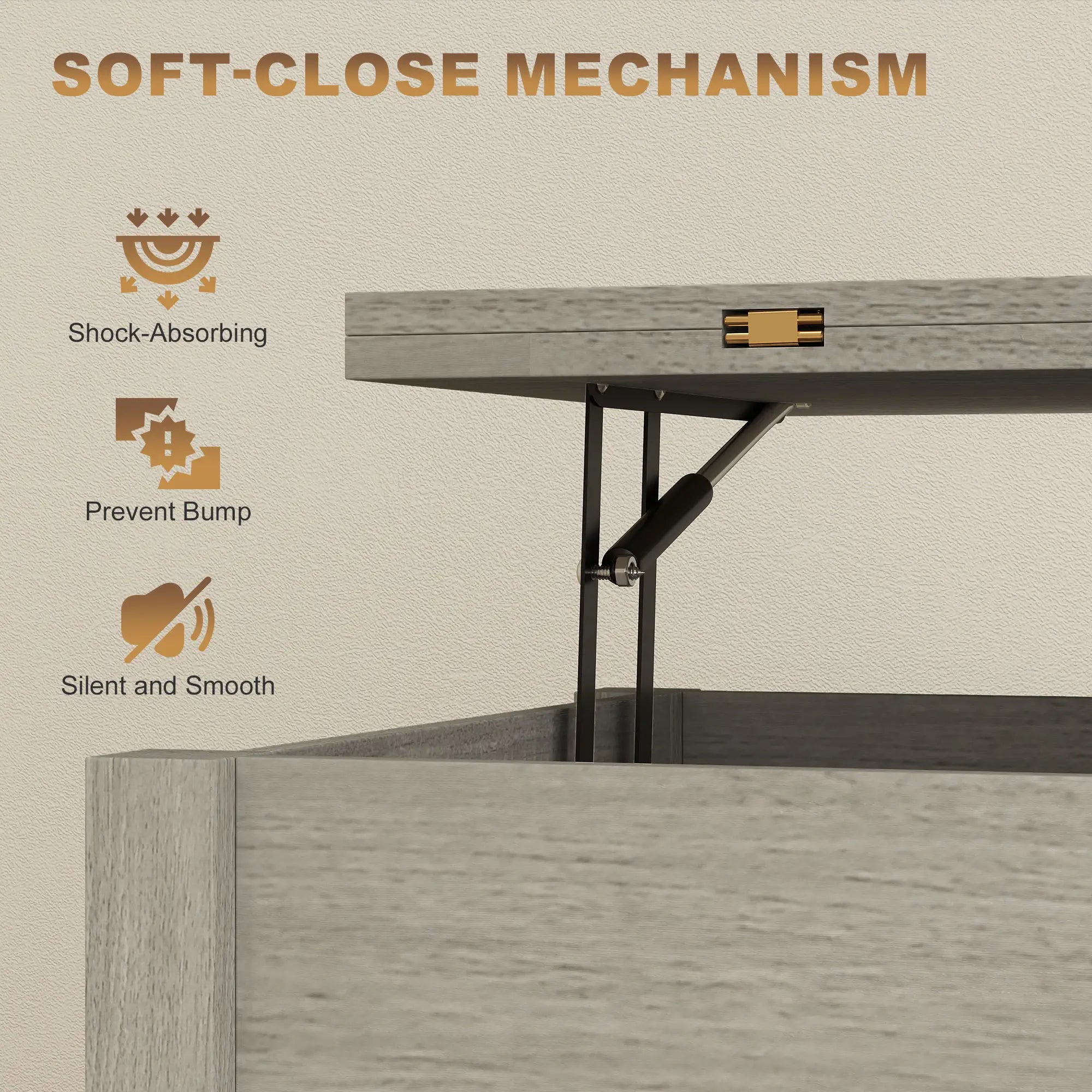 Lift Top Coffee Table, 3 Hidden Compartments, 2 Fabric Drawers, Expandable Top, Charging Station Coffee Tables at Gallery Canada