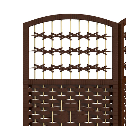 6 Panel Folding Room Divider, Portable Privacy Screen, Brown Room Dividers at Gallery Canada