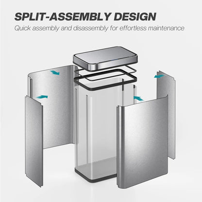 15.9 Gallon Sensor Can, Automatic Garbage Can, Stainless Steel, Silver Household Supplies at Gallery Canada