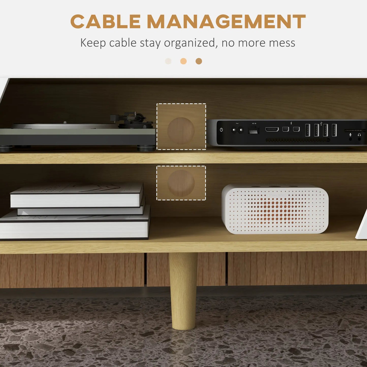 TV Stand for 65 Inch TV, Entertainment Center, Oak White, White TV Stands at Gallery Canada