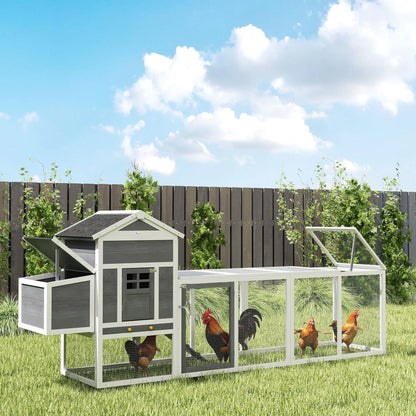 Extra Large Chicken Coop, 117", Asphalt Roof, Slide-out Tray, Nesting Box, Grey Chicken Coops at Gallery Canada