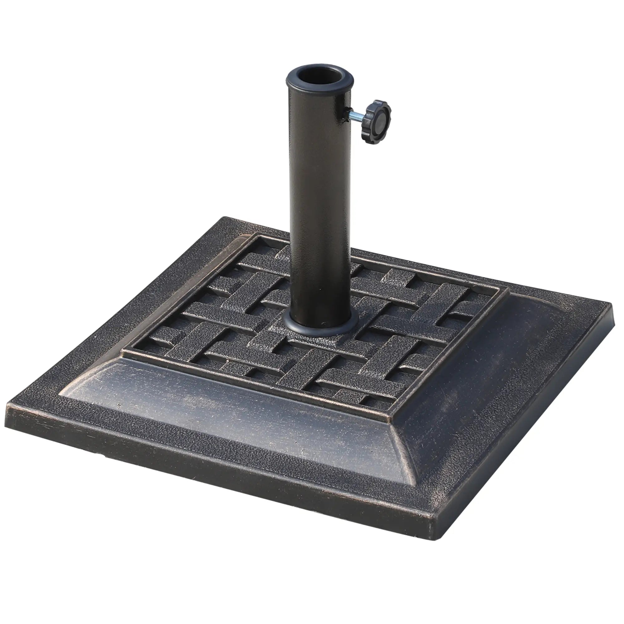 20 lbs Resin Umbrella Stand, Square Base, Bronze Umbrella Bases Bronze at Gallery Canada