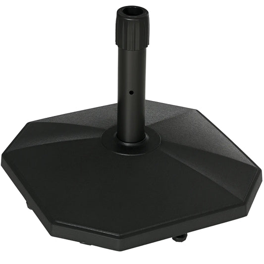 48lbs Concrete Umbrella Base, Outdoor Stand for Lawn, Deck, Garden, Black Umbrella Bases Black at Gallery Canada