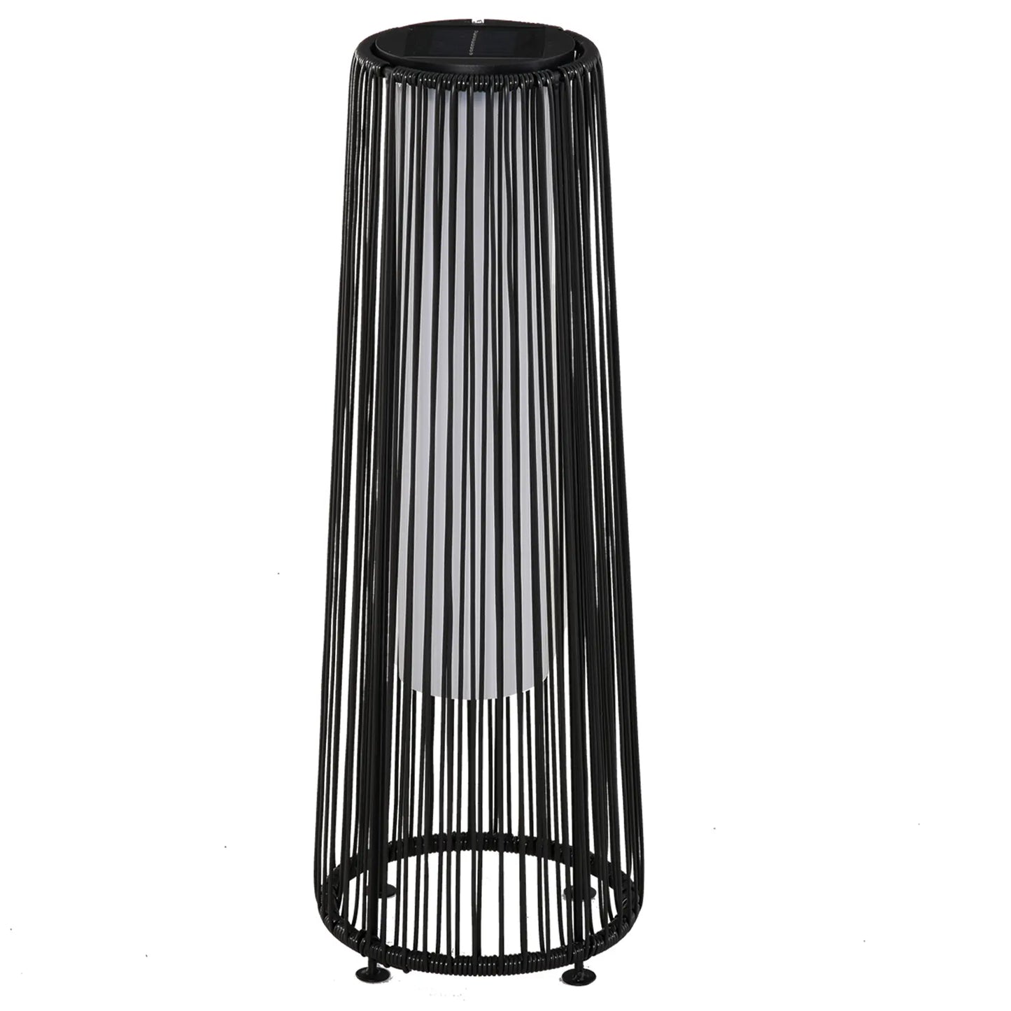 Wicker Solar Floor Lamp, Auto On/Off LED, IP44, Black Solar Post Lamps at Gallery Canada