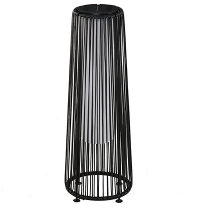 Wicker Solar Floor Lamp, Auto On/Off LED, IP44, Black Solar Post Lamps at Gallery Canada
