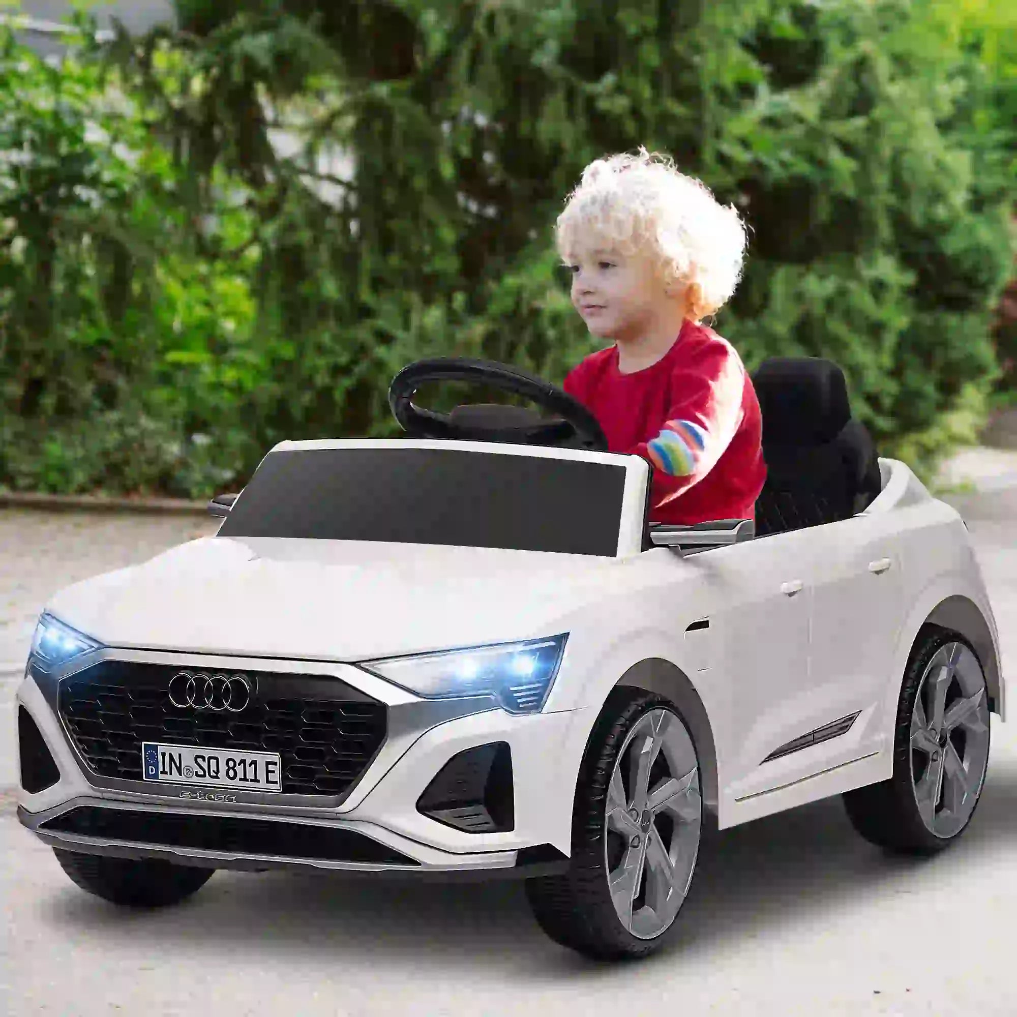 12V Kids Electric Car, Audi Q8 E-Tron Sportback, Remote Control, White Electric Toy Cars at Gallery Canada