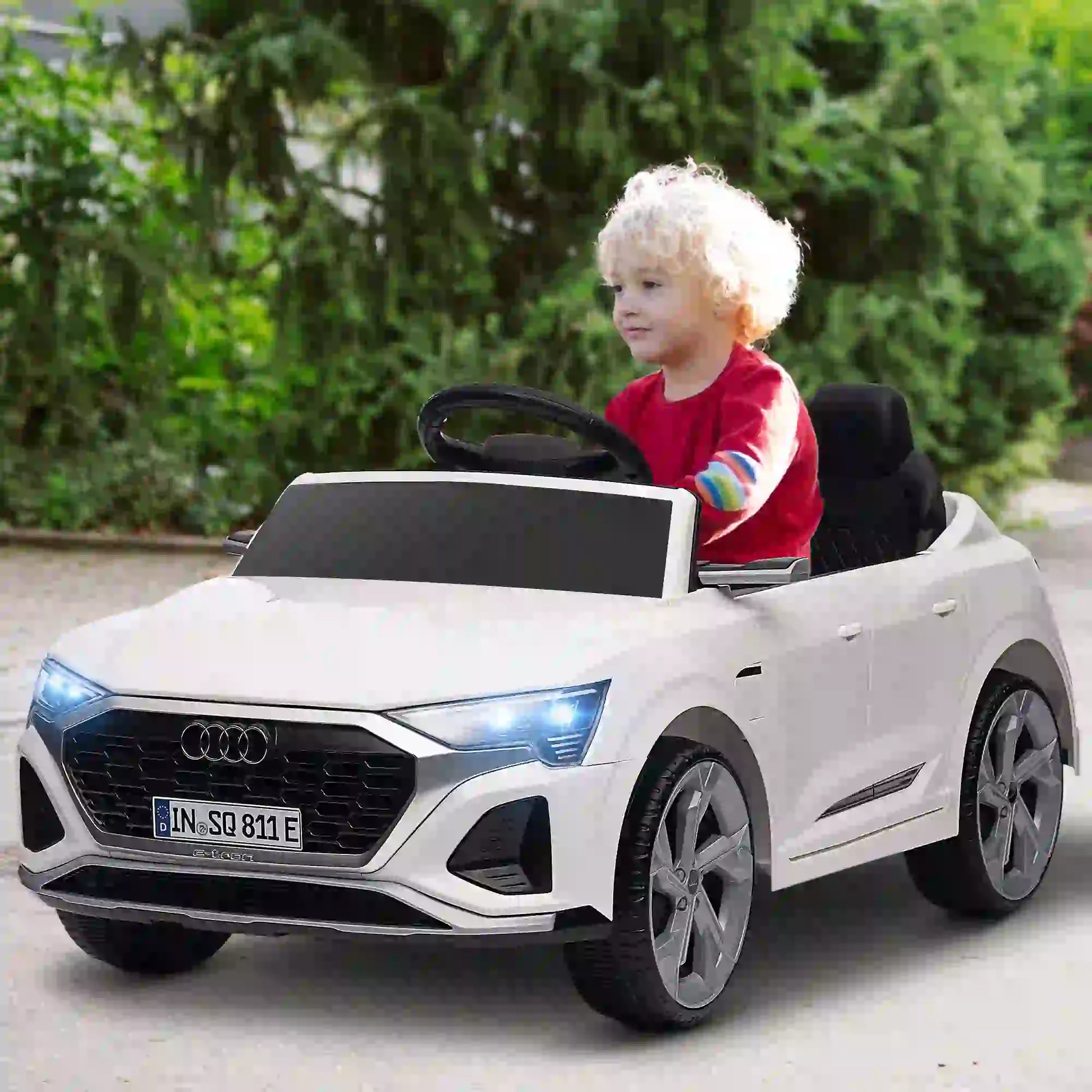 12V Kids Electric Car, Audi Q8 E-Tron Sportback, Remote Control, White Electric Toy Cars at Gallery Canada